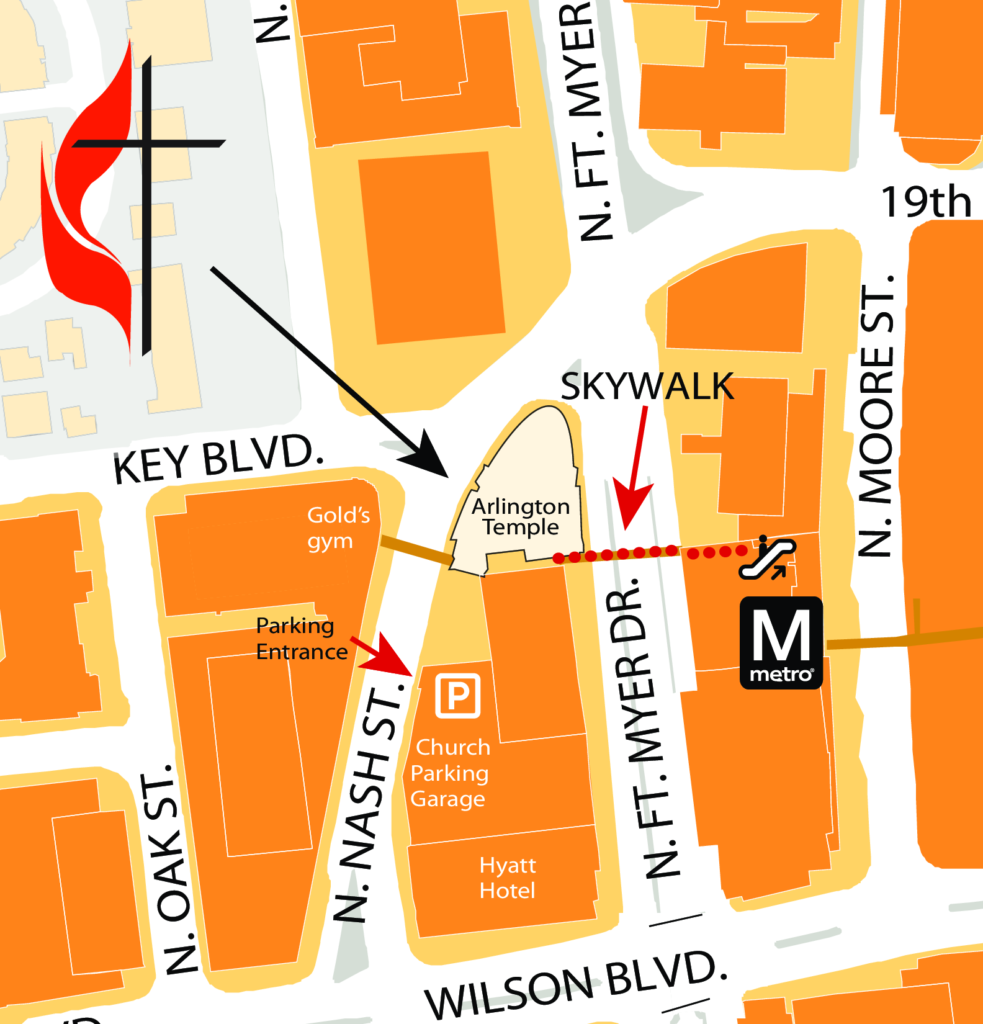Map to Arlington Temple United Methodist Church